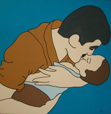 Acrylique sur toile (80x80) 2013. D'après une photo de Karim Kadim