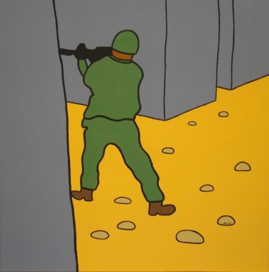 Acrylique sur toile (80x80) 2011.
D'après une photo d'Antoine d'Agata.