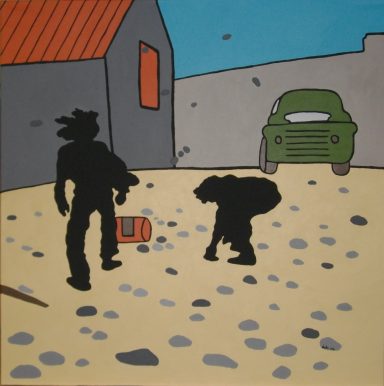 Acrylique sur toile (80x80) 2010 D'après une photo de Gilles Peress